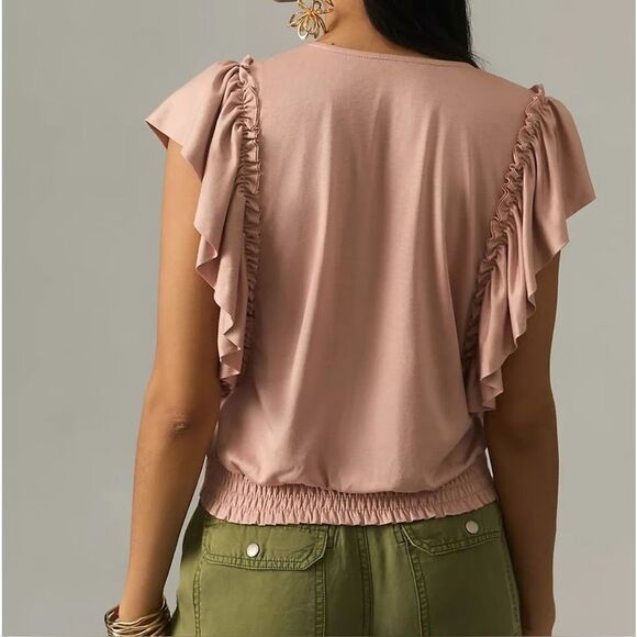 Anthropologie • Silky Deep-V Top - Picture 2 of 5